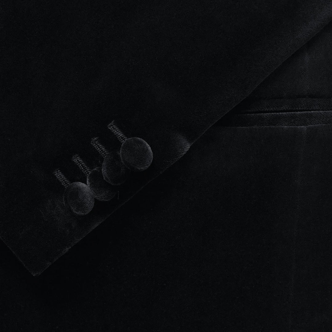 Black Velvet Peak Lapel Dinner Jacket