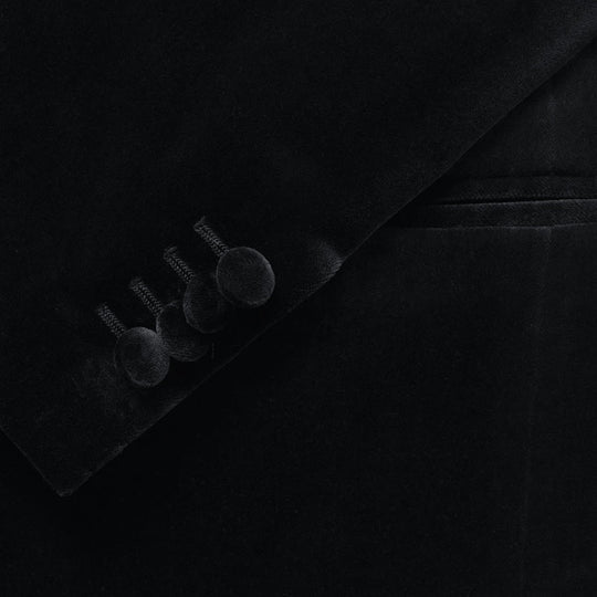 Black Velvet Peak Lapel Dinner Jacket