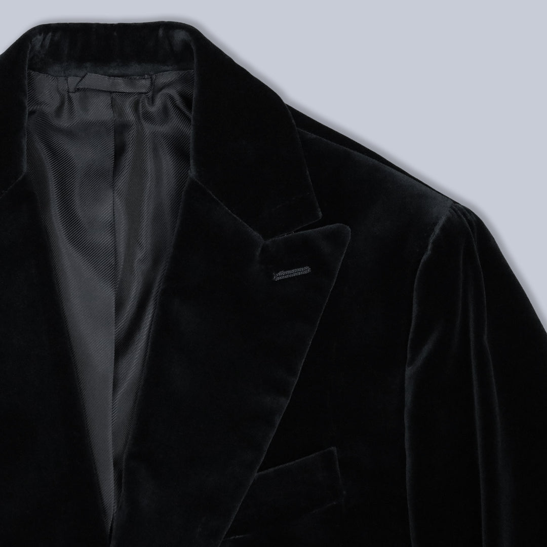 Black Velvet Peak Lapel Dinner Jacket