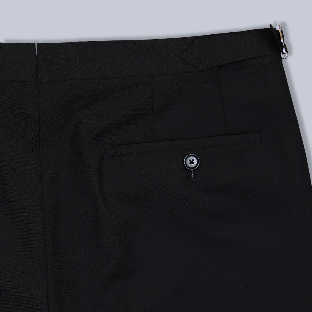 Black Wool Mohair Formal Trousers