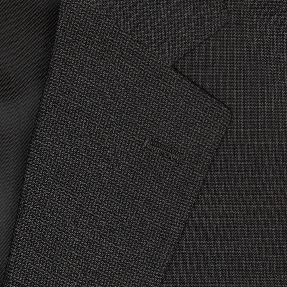 Brown Micro Pepita Virgin Wool Suit