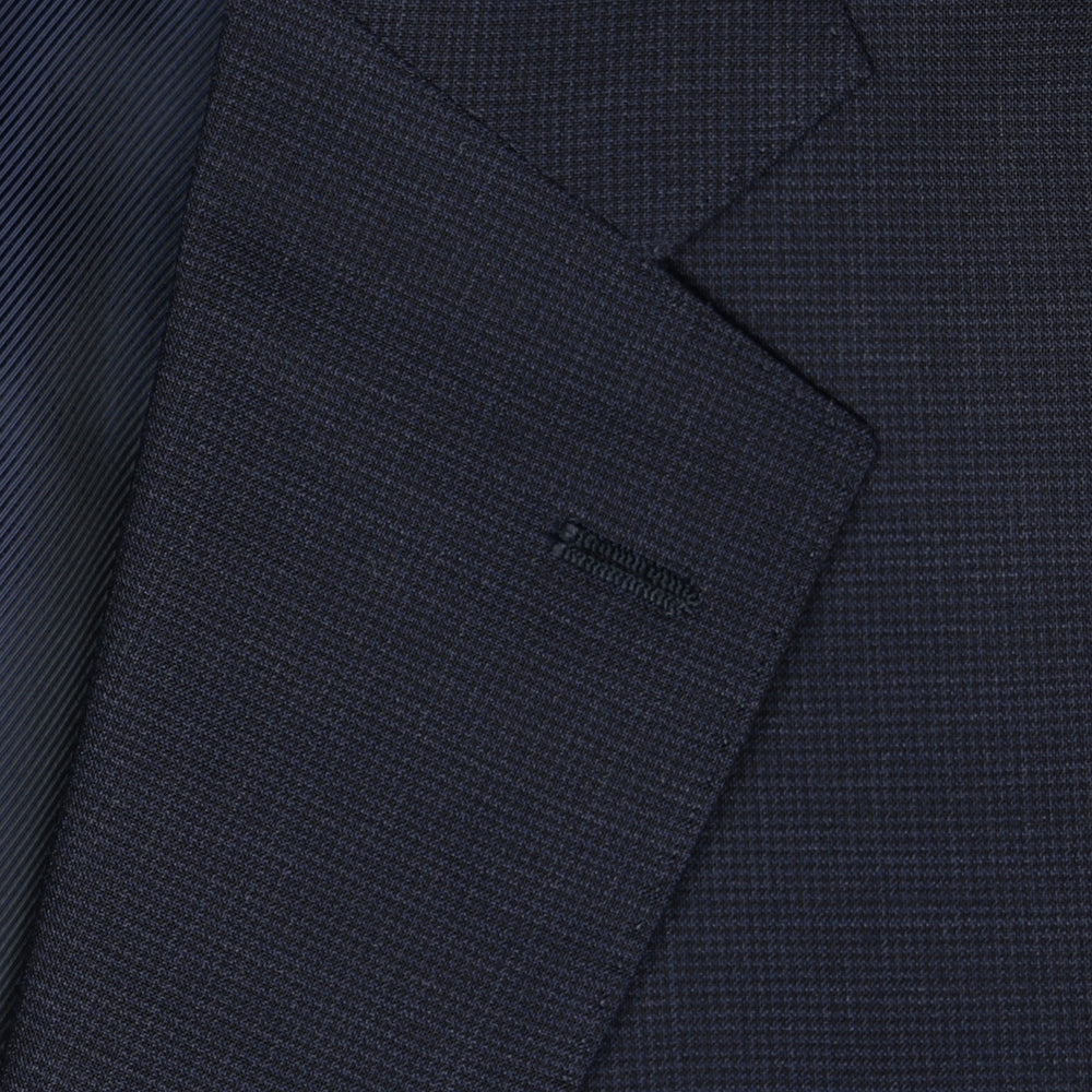 Navy Micro Pepita Virgin Wool Suit