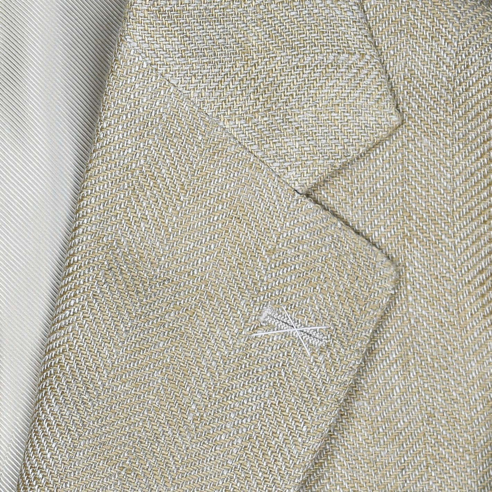 Wheat Herringbone Heavy Linen Blazer