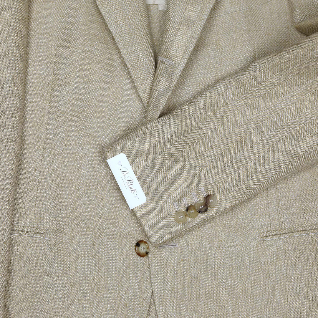 Wheat Herringbone Heavy Linen Blazer