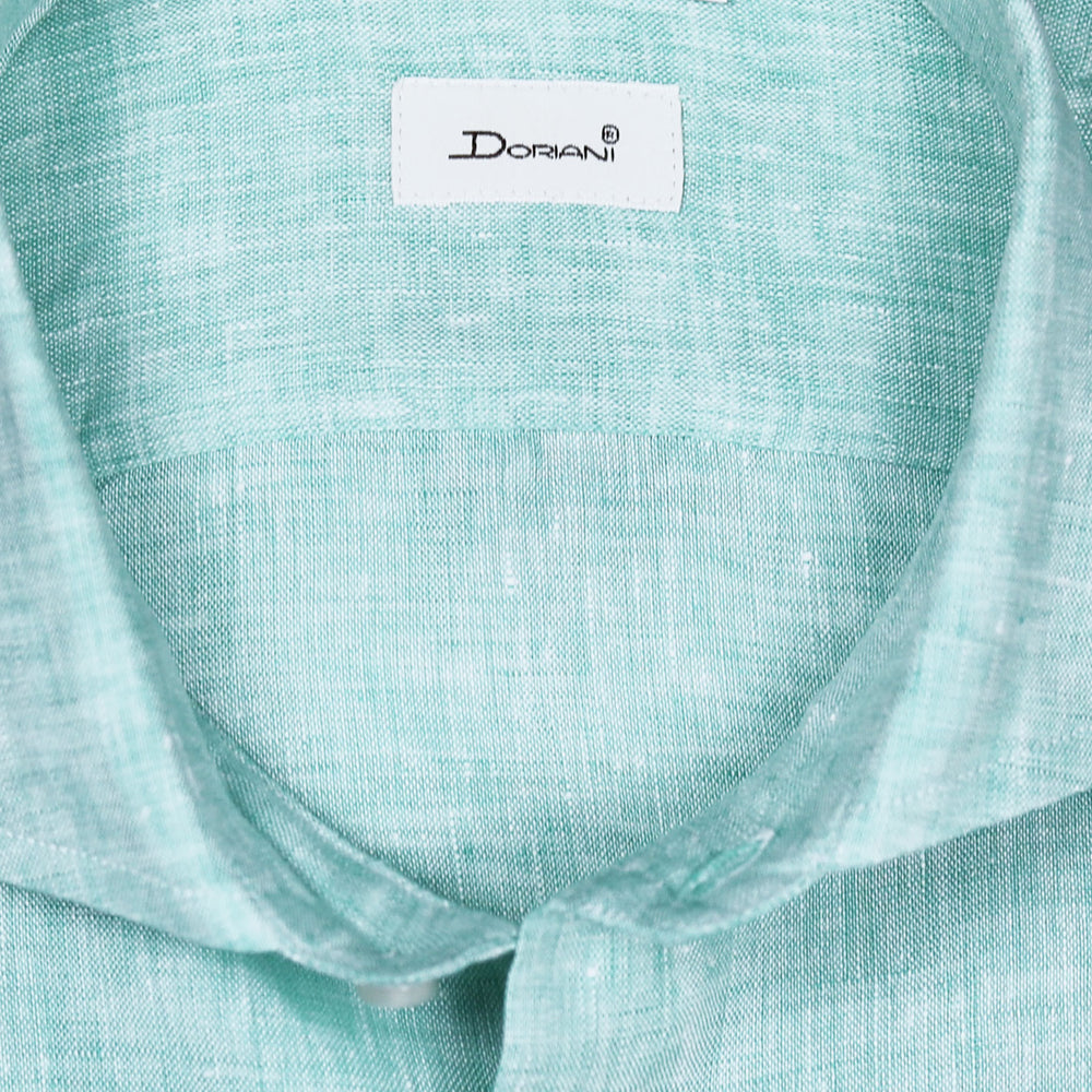 Jade Green Linen Short Sleeve Shirt