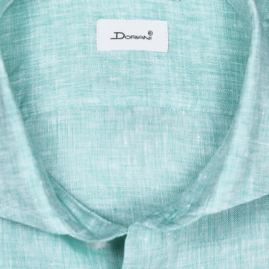 Jade Green Linen Short Sleeve Shirt