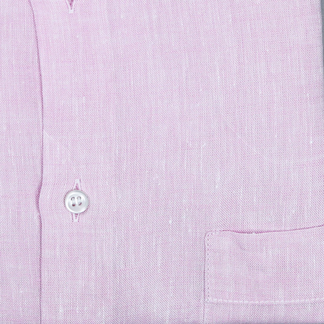 Pink Linen Short Sleeve Shirt