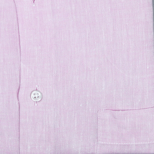 Pink Linen Short Sleeve Shirt