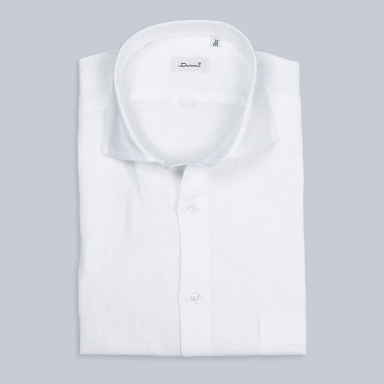 White Linen Short Sleeve Shirt