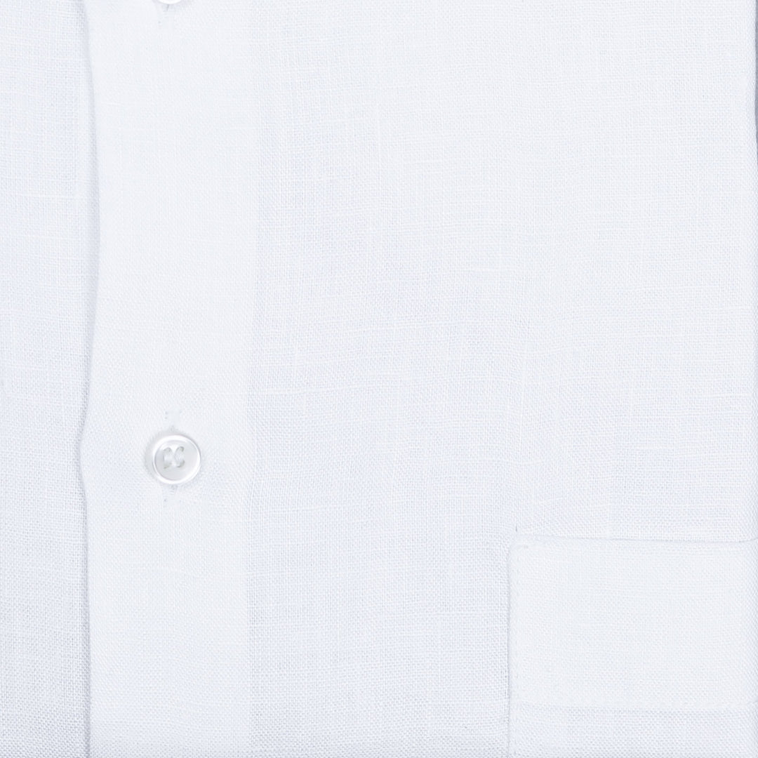 White Linen Short Sleeve Shirt