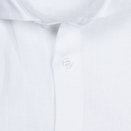 White Linen Short Sleeve Shirt