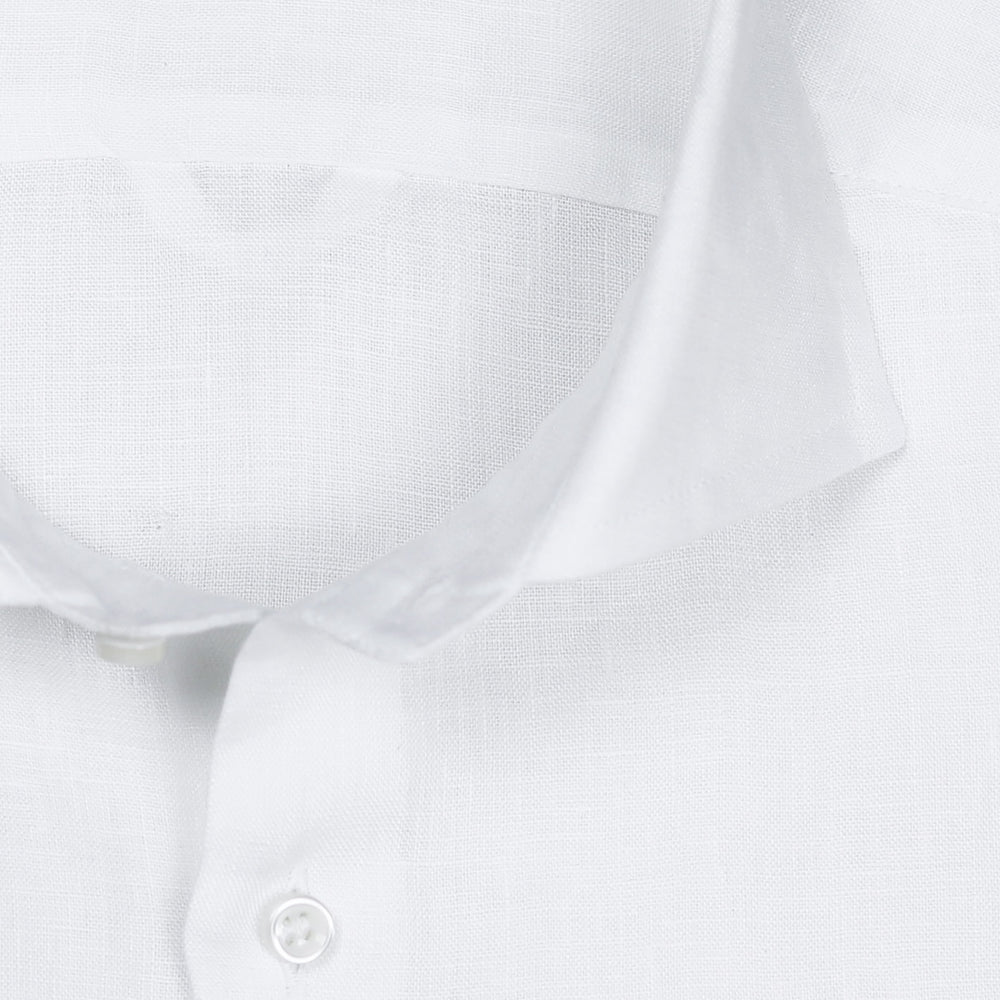 White Linen Short Sleeve Shirt
