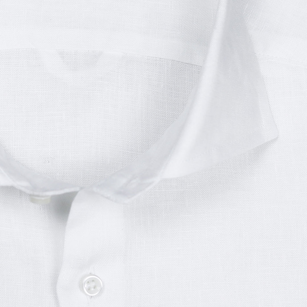 White Linen Short Sleeve Shirt