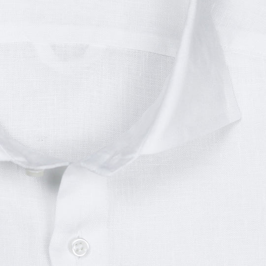 White Linen Short Sleeve Shirt