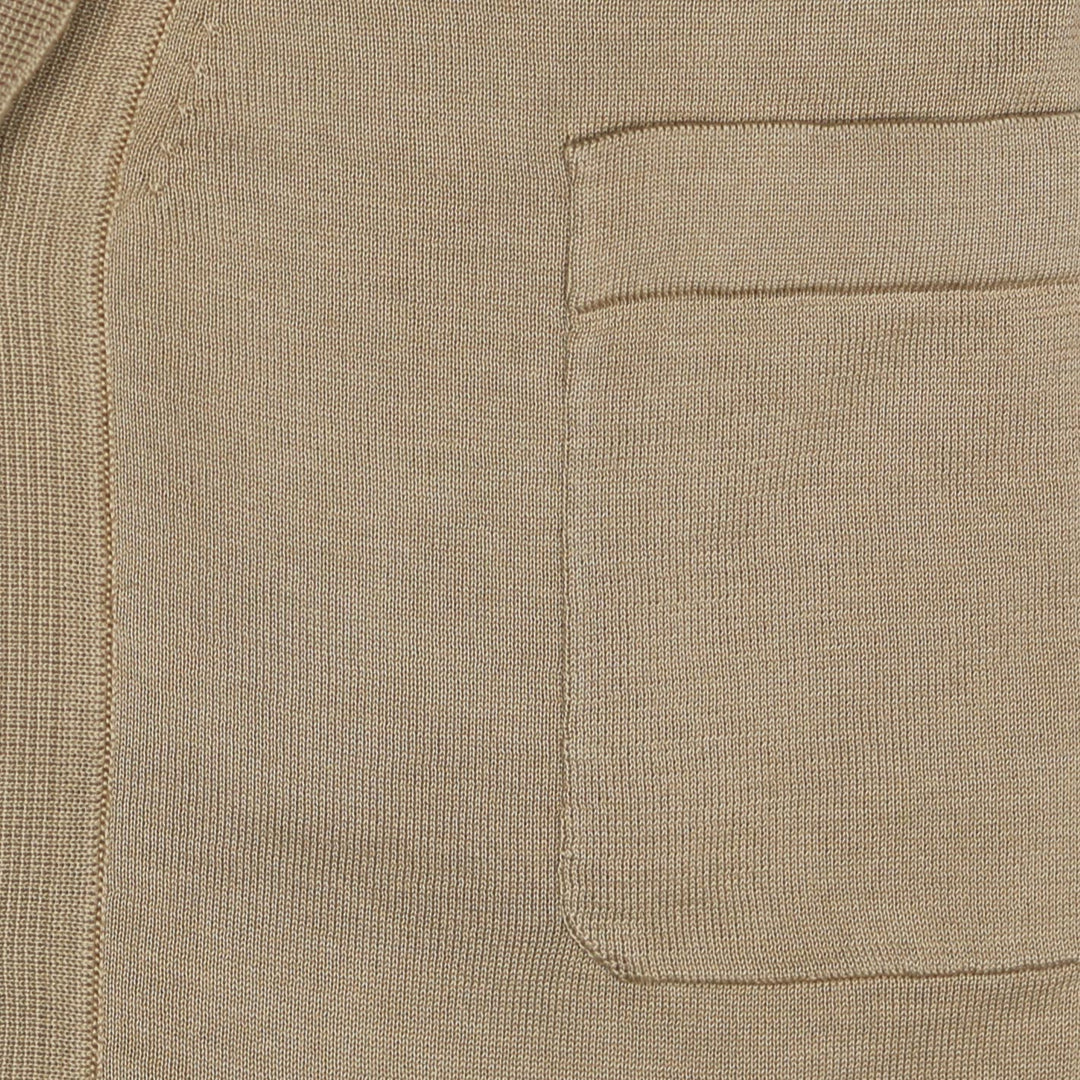 Beige Long Sleeve Knitted Resort Shirt