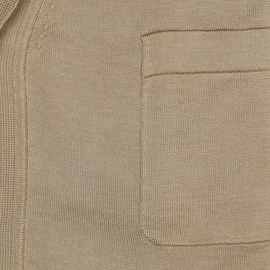 Beige Long Sleeve Knitted Resort Shirt