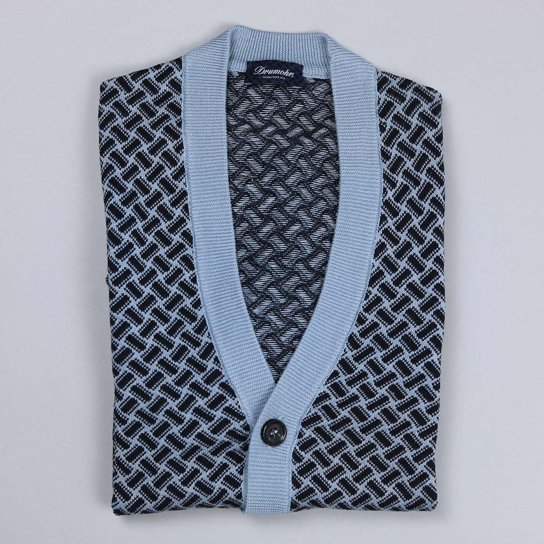 Navy Blue Cotton Linen Cardigan