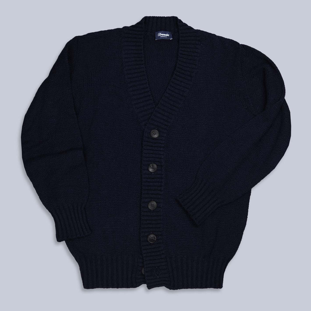 Navy Grandpa Cotton Cardigan