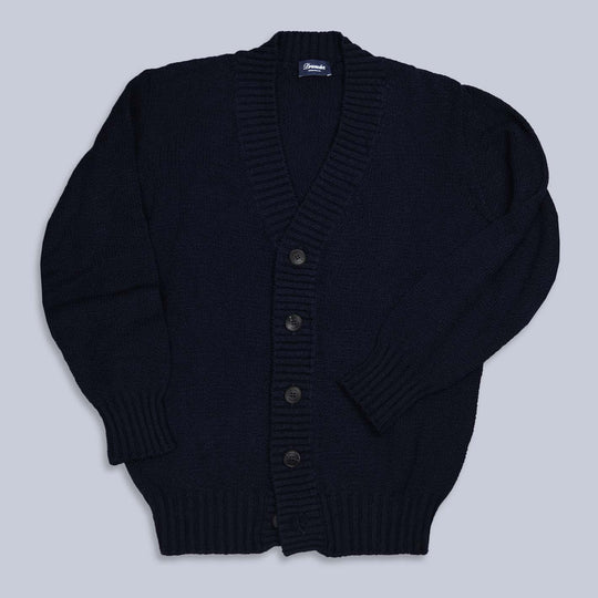 Navy Grandpa Cotton Cardigan