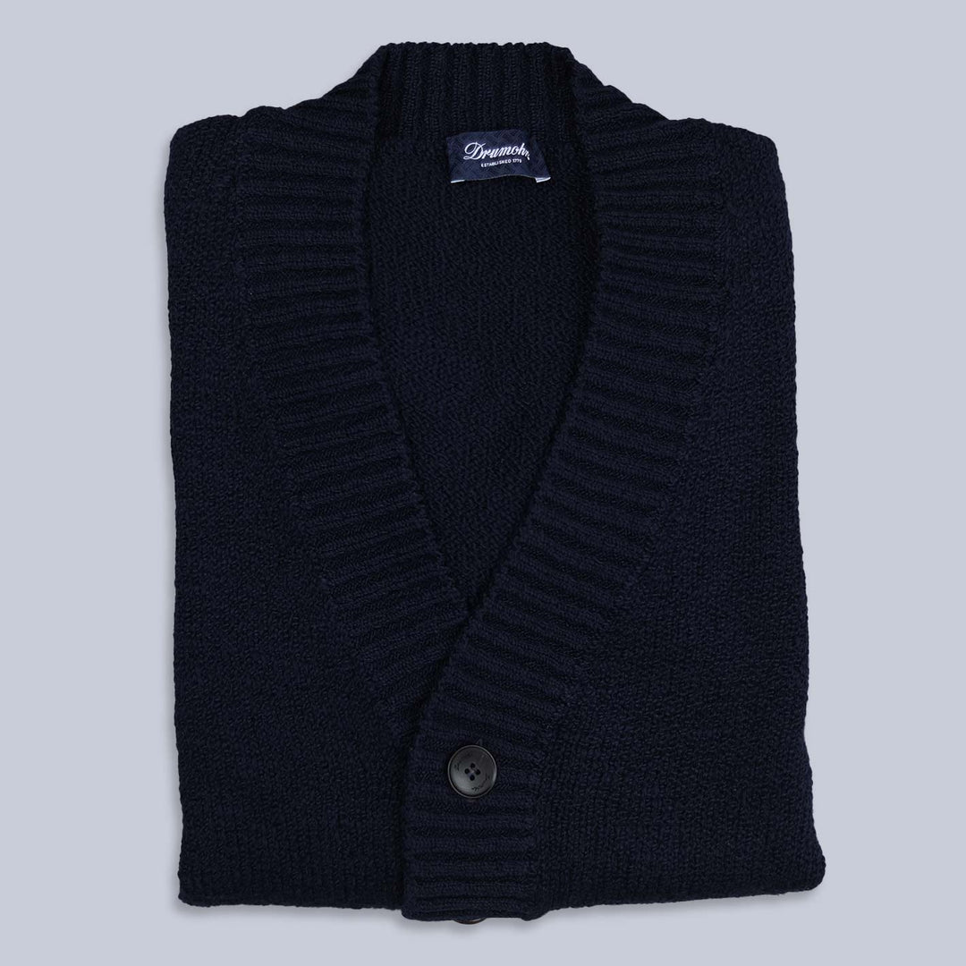 Navy Grandpa Cotton Cardigan