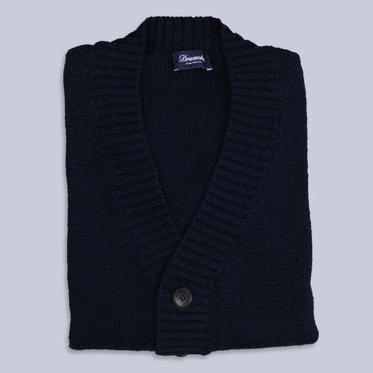 Navy Grandpa Cotton Cardigan