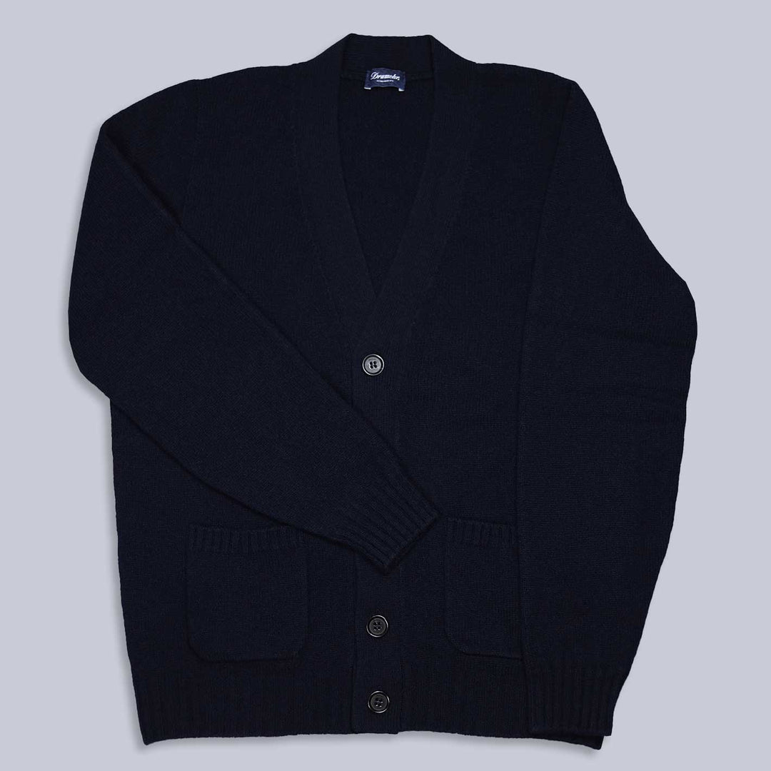 Navy Lambswool Cardigan