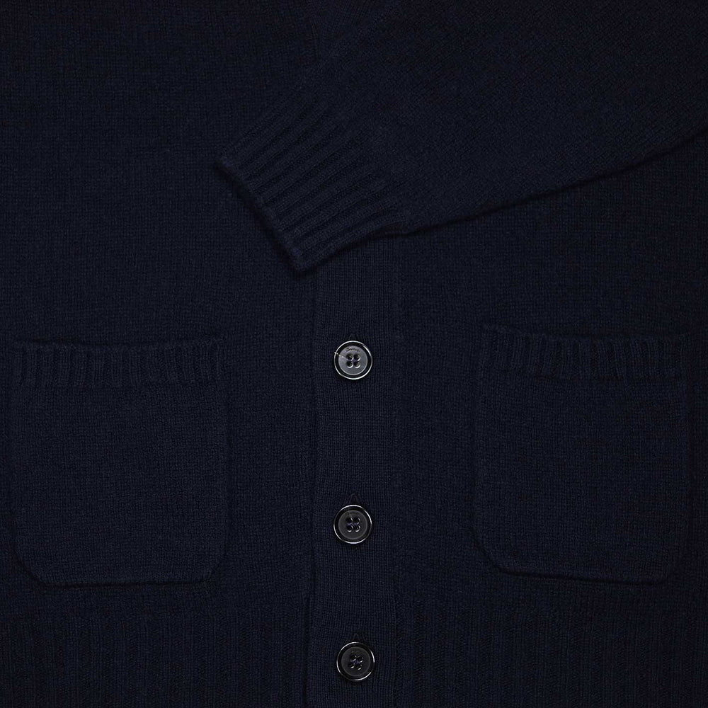 Navy Lambswool Cardigan