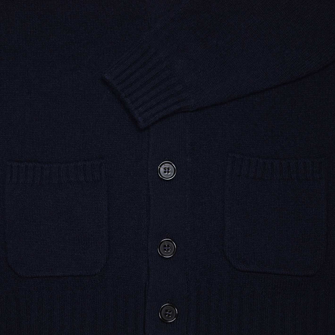 Navy Lambswool Cardigan