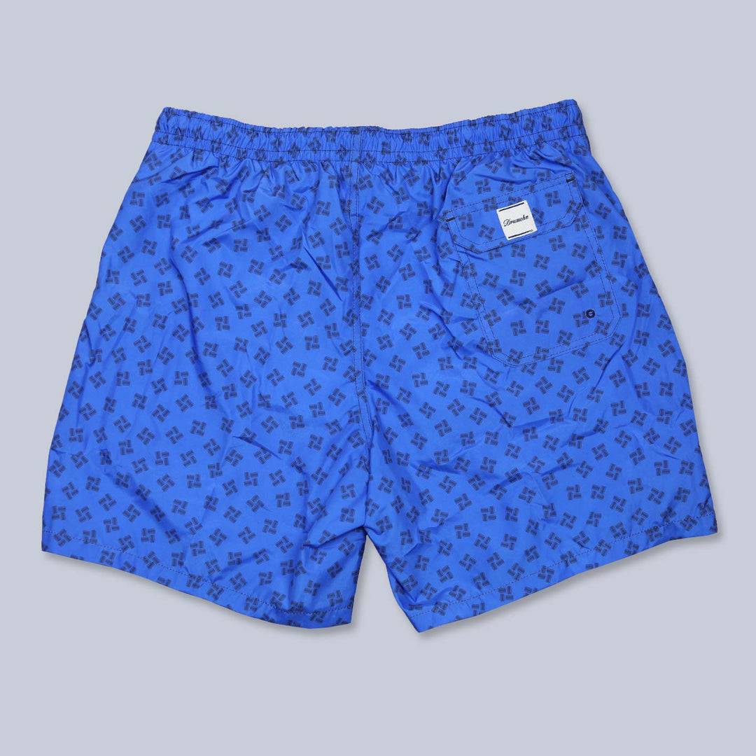 Royal Blue Printed Swim Shorts
