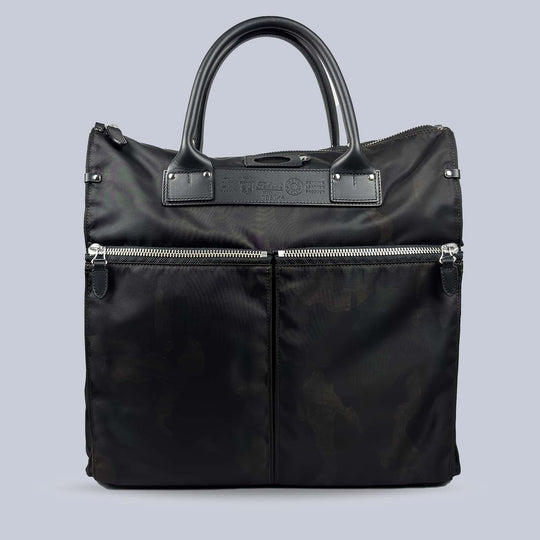 Black Brown Camouflage Canvas Leather Messenger Bag