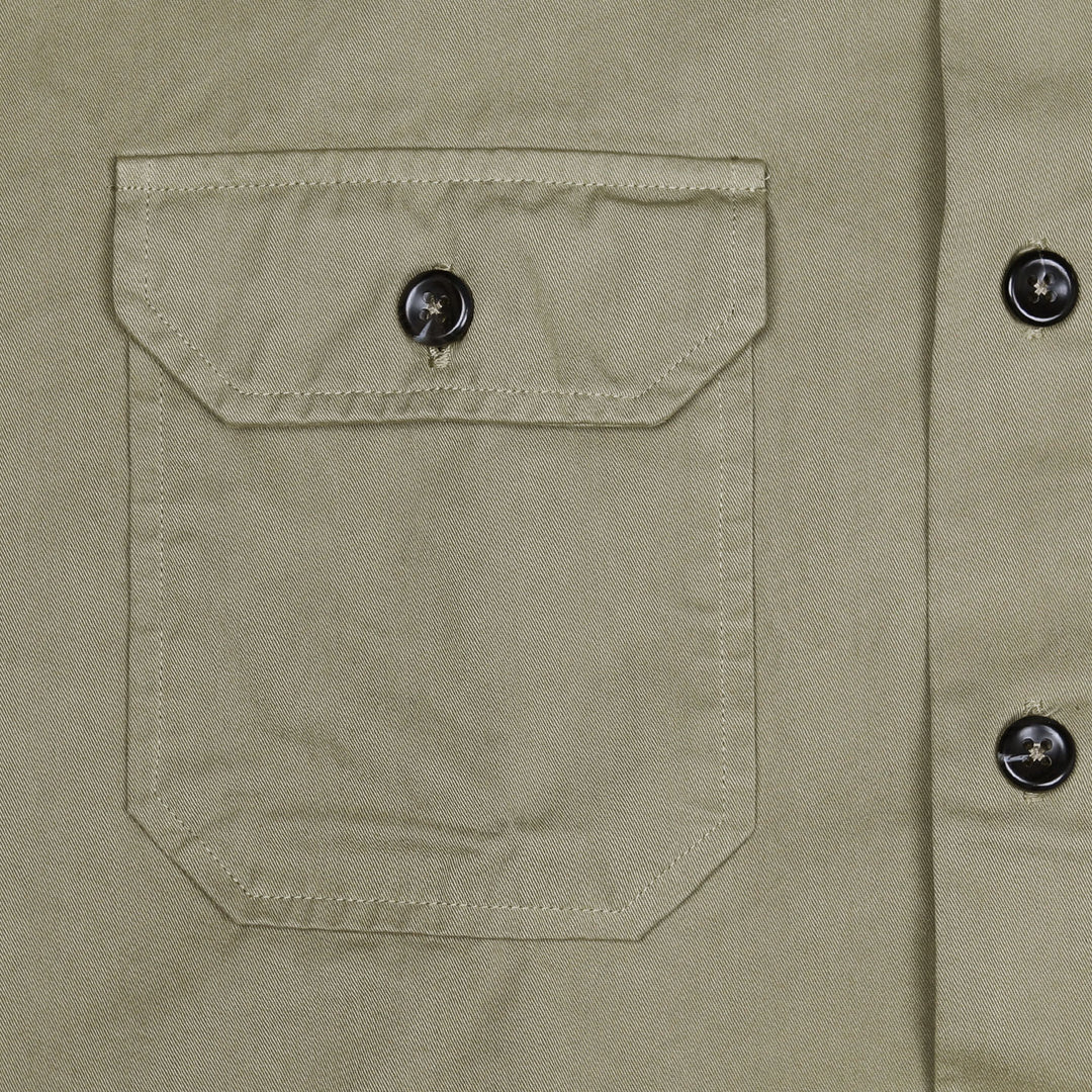 Dark Khaki Heavy Washed Cotton Shirt Jacket