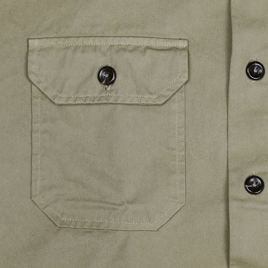 Dark Khaki Heavy Washed Cotton Shirt Jacket