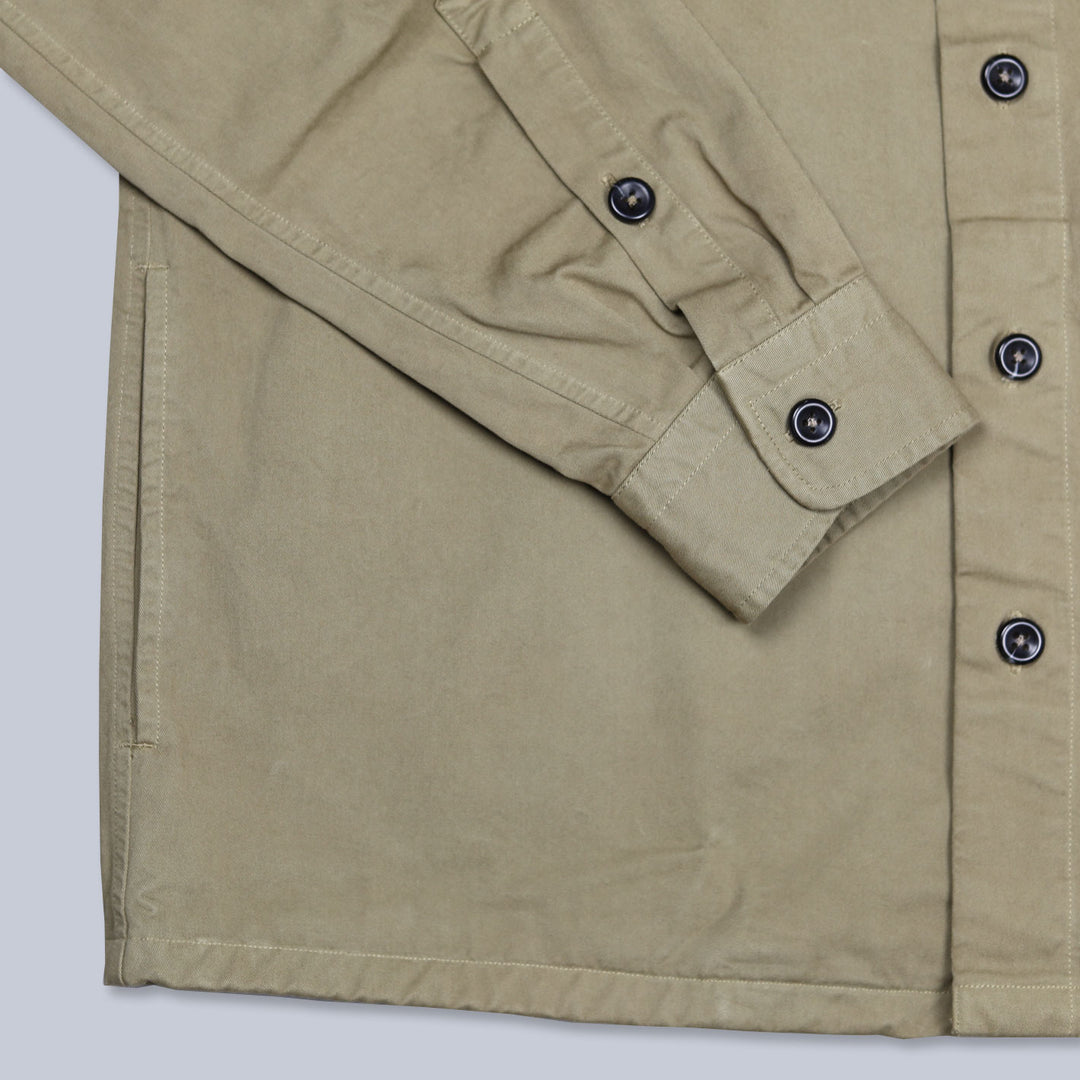 Dark Khaki Heavy Washed Cotton Shirt Jacket