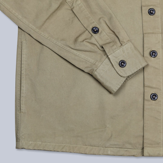 Dark Khaki Heavy Washed Cotton Shirt Jacket