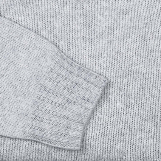 Light Grey Superfine Lambswool Roll Neck Sweater