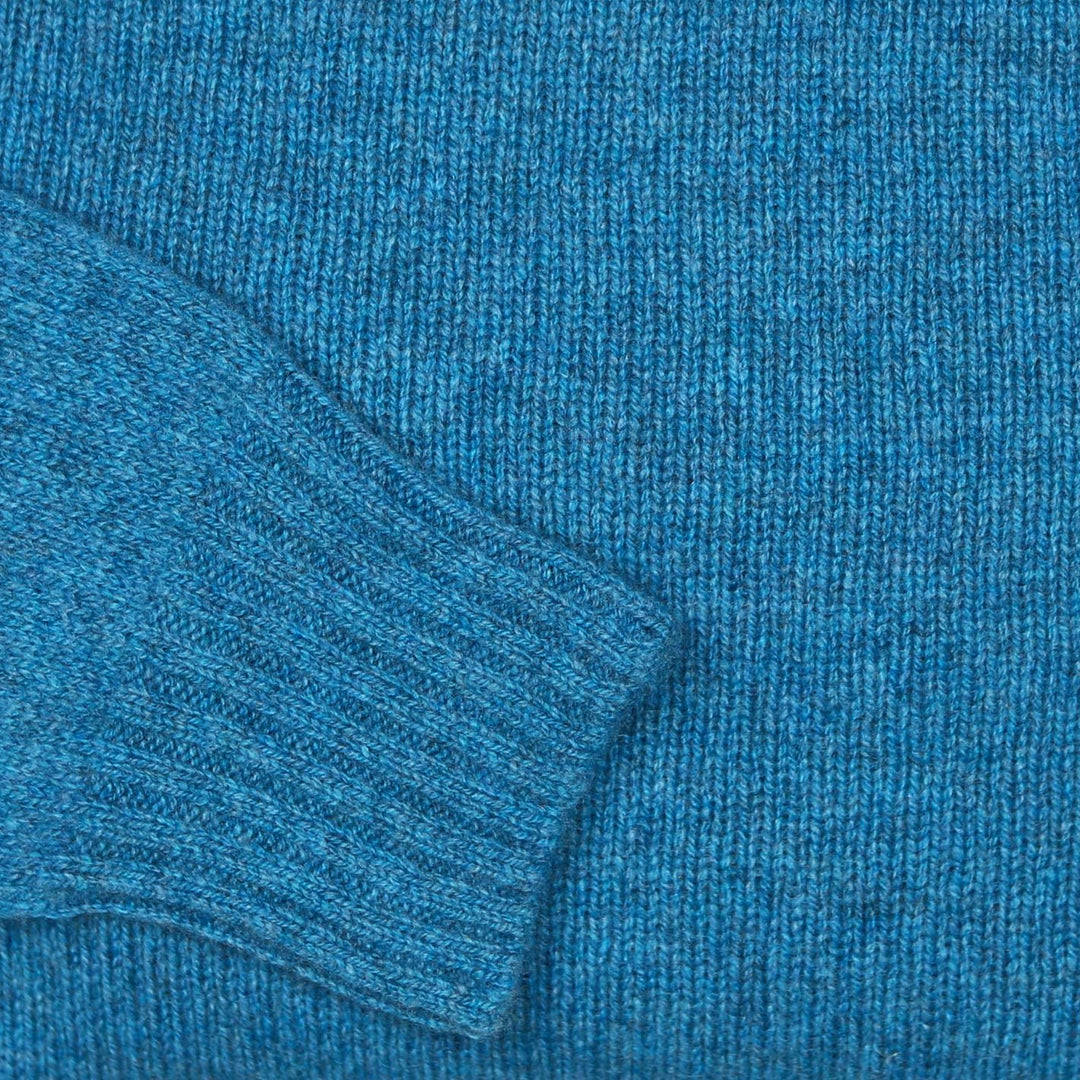 Petrol Blue Superfine Lambswool Crewneck Sweater