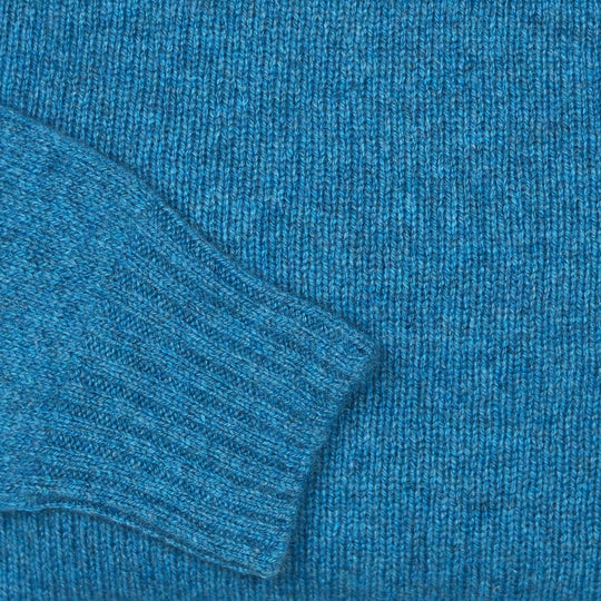 Petrol Blue Superfine Lambswool Crewneck Sweater