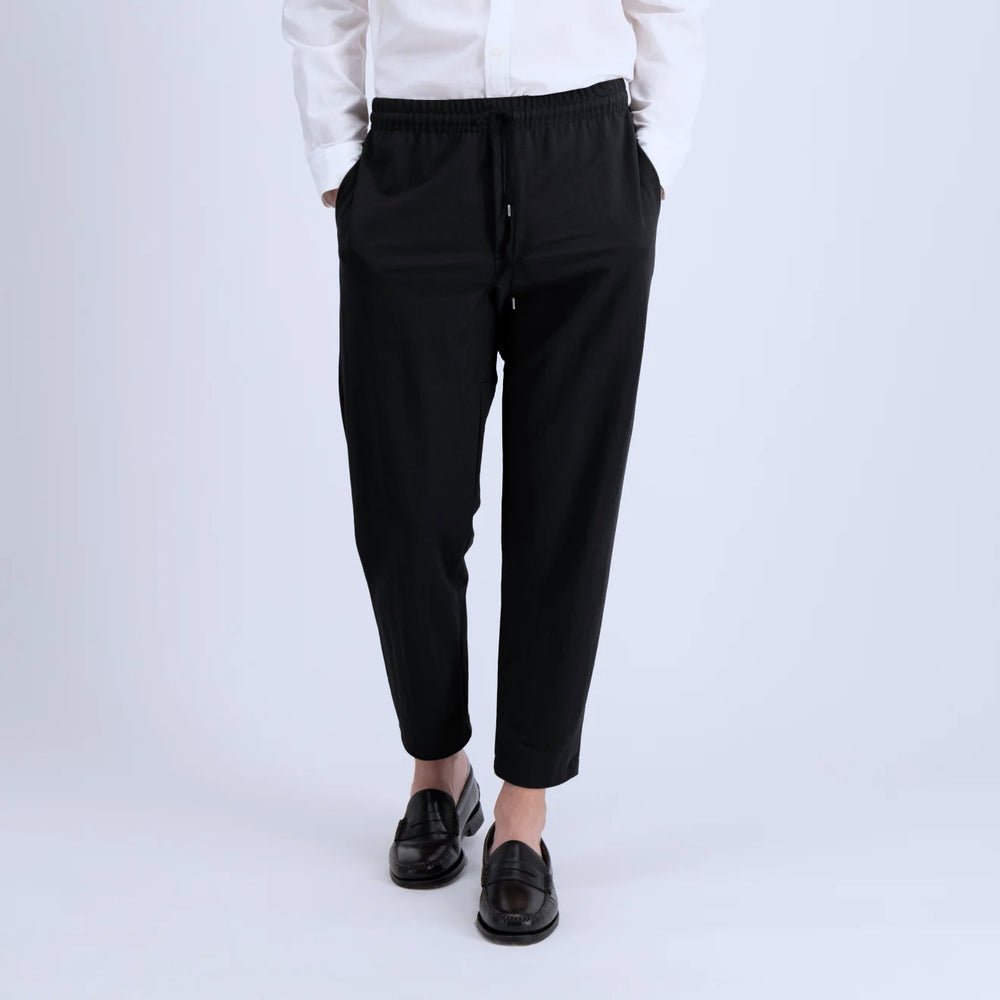 Navy Rayon Comfort Trousers
