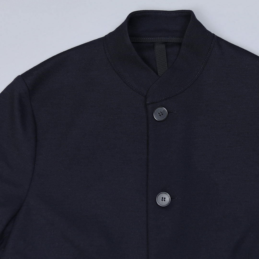 Navy Superfine Merino Wool Nehru Jacket