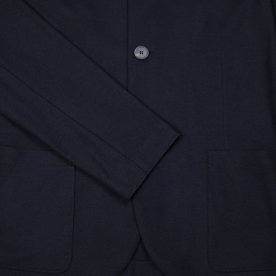 Navy Superfine Merino Wool Nehru Jacket