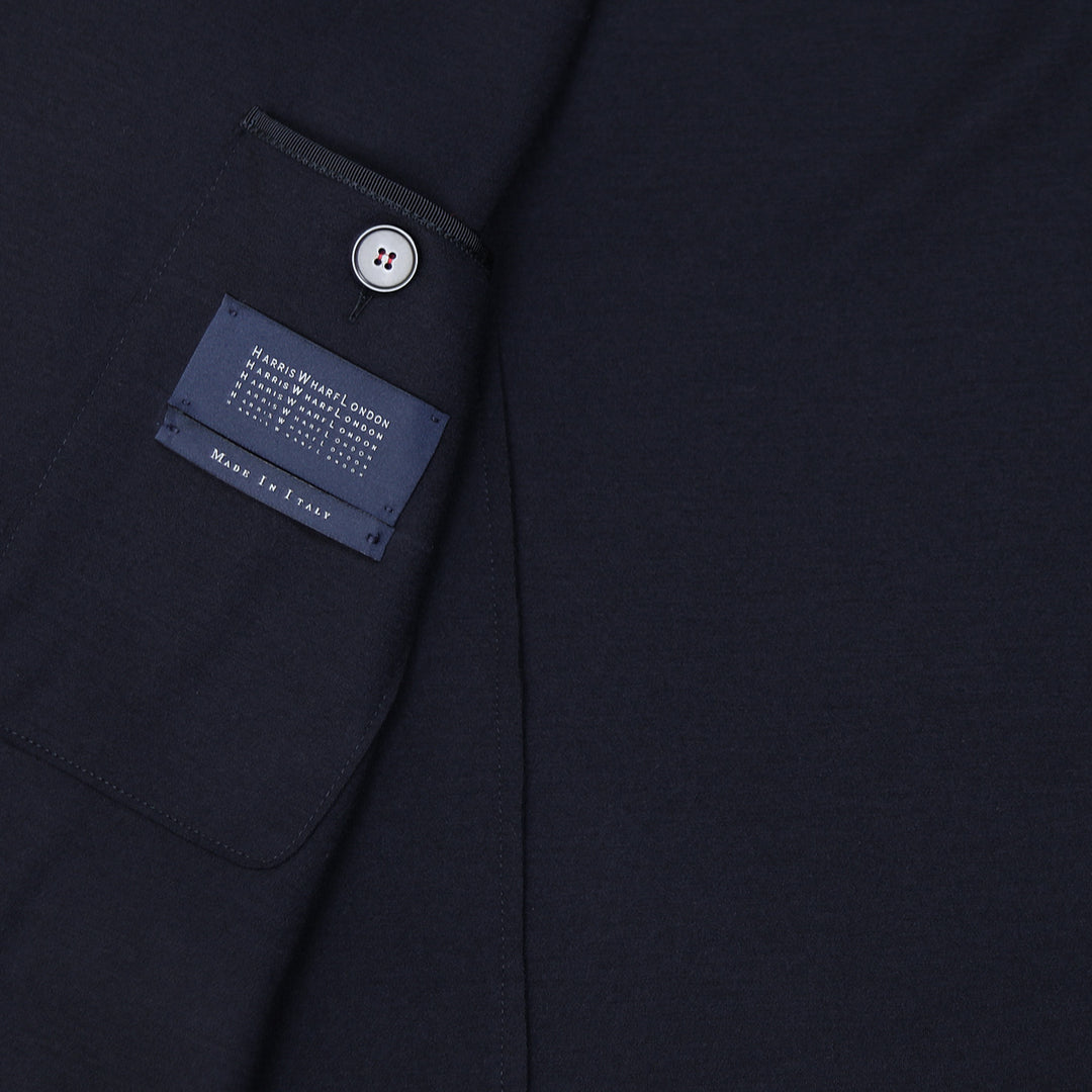 Navy Superfine Merino Wool Nehru Jacket