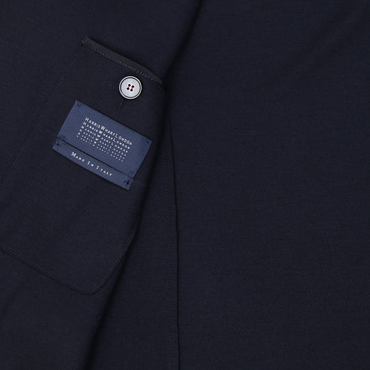 Navy Superfine Merino Wool Nehru Jacket