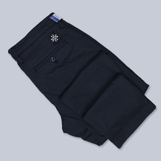 Navy Cotton Lyocell Trousers