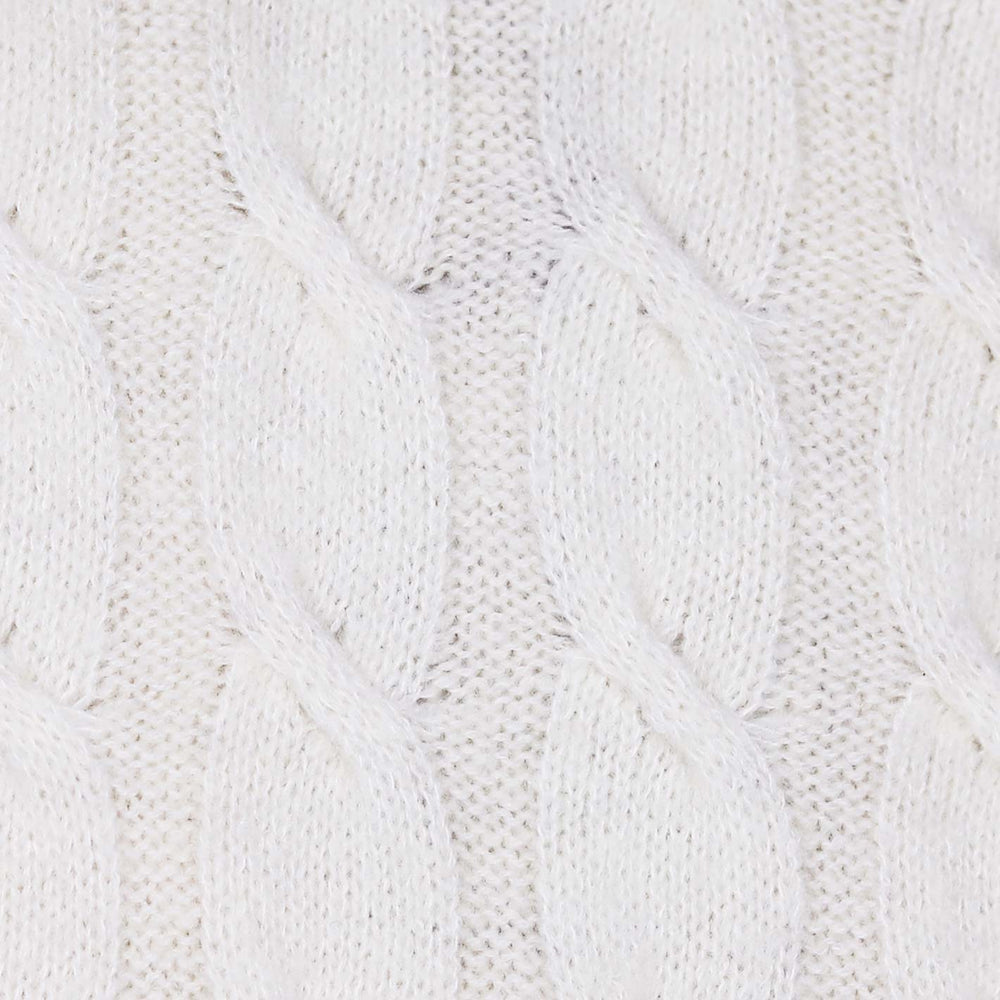 Oatmeal Wool Cable Knit Roll Neck Sweater