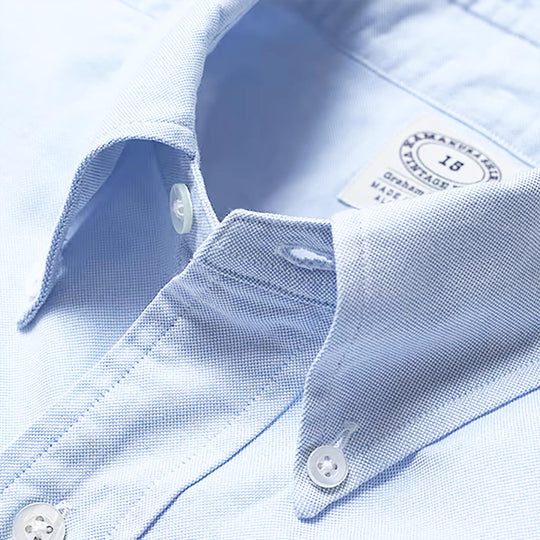 Light Blue Washed Oxford Button Down Shirt