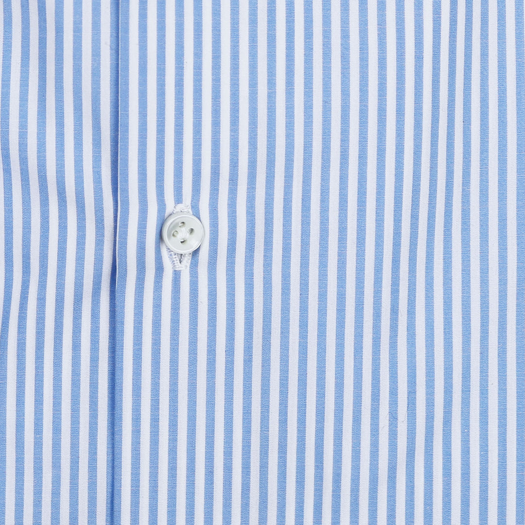 Blue White Bengal Striped Cutaway Shirt