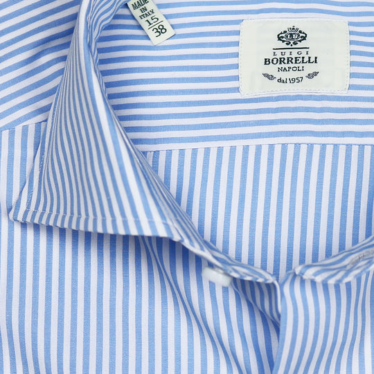 Blue White Bengal Striped Cutaway Shirt