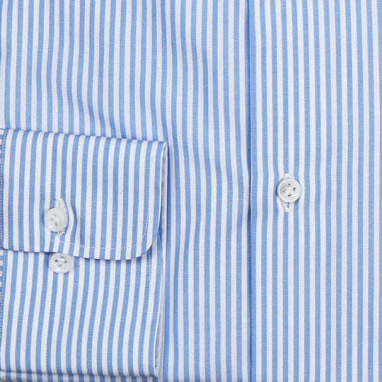 Blue White Bengal Striped Cutaway Shirt