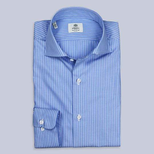 Blue White Poplin Cutaway Shirt