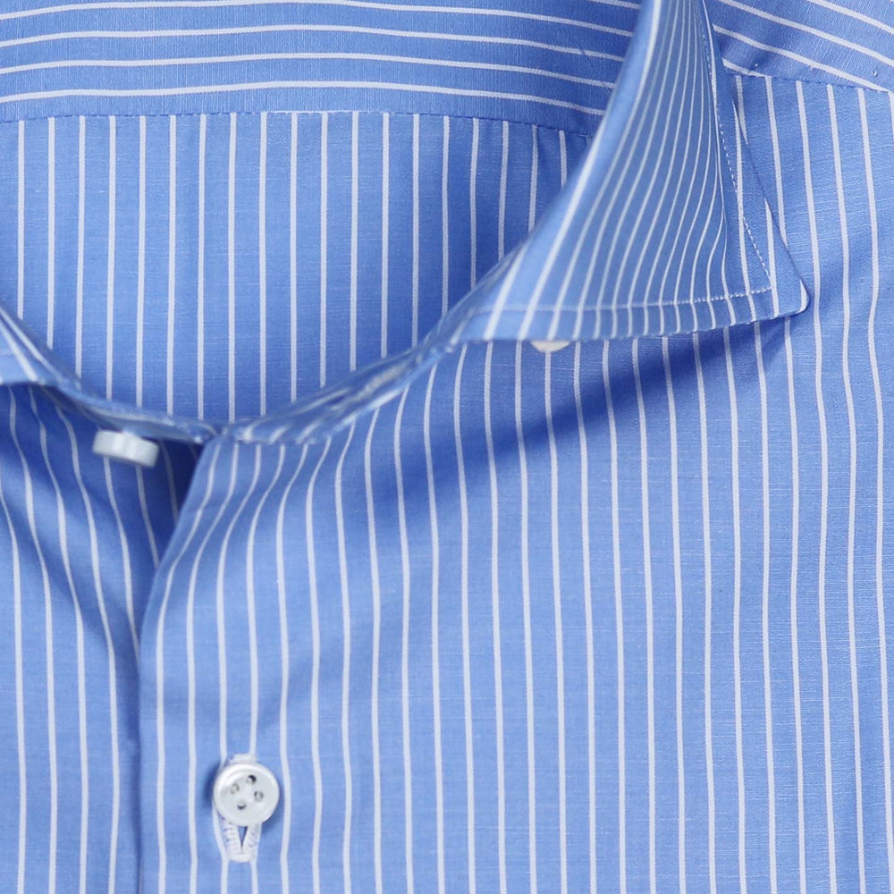 Blue White Poplin Cutaway Shirt